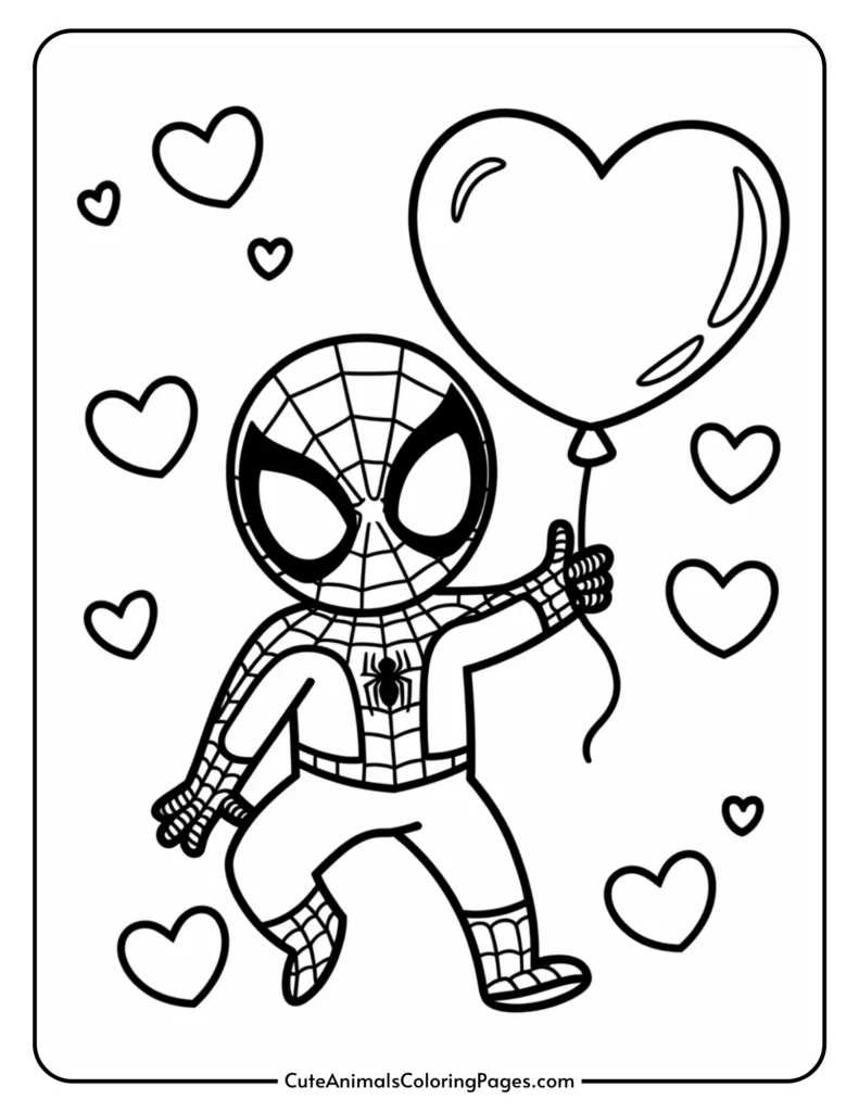 spiderman valentine coloring pages (30 free printables) - cute